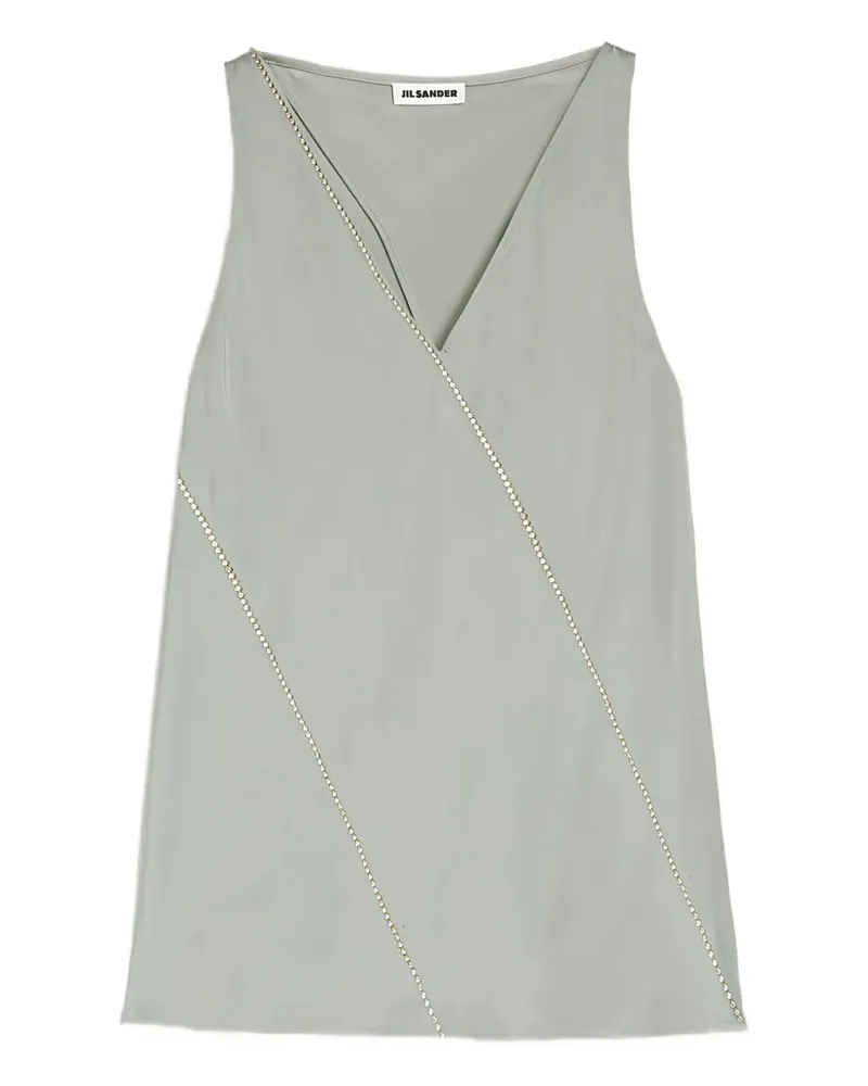 Jil Sander Oberteil mit Kristallen - Grün Grün