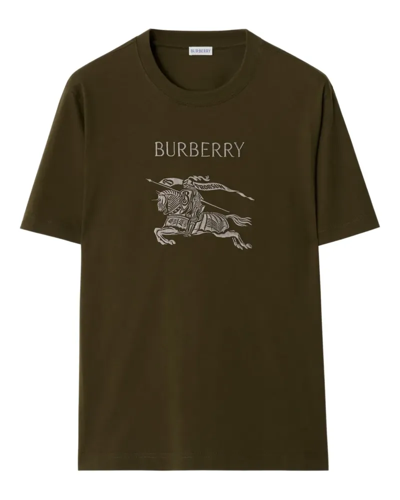 Burberry T-Shirt mit Logo-Stickerei - Grün Grün