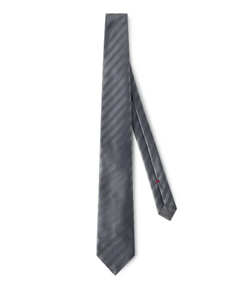Brunello Cucinelli Krawatte aus Seiden-Chevron - Grau Grau