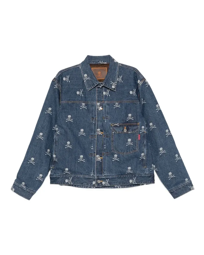 Mastermind Japan skull-crossbones denim jacket - Blau Blau