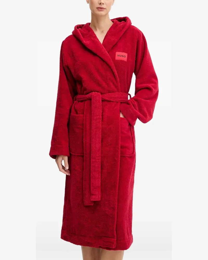 HUGO BOSS logo-patch belted robe - Rot Rot