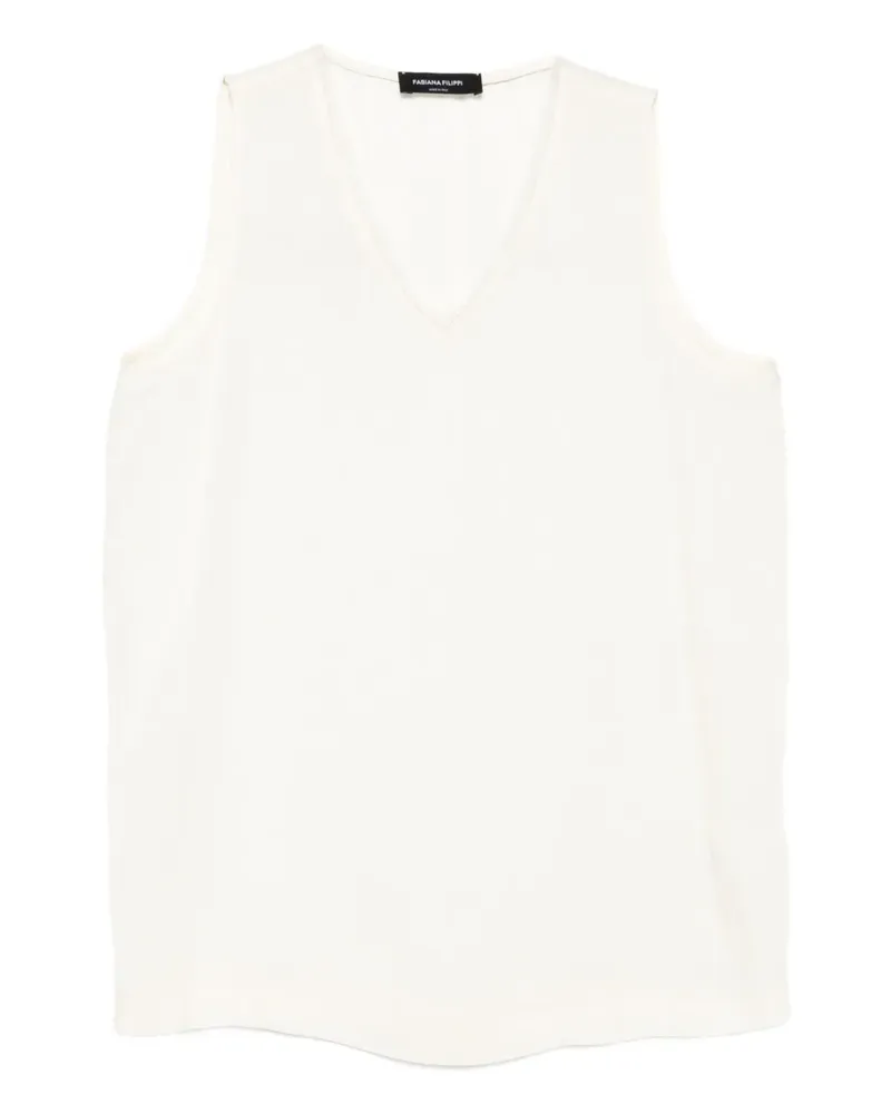 Fabiana Filippi v-neck sleeveless top - Weiß Weiß