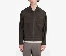 Wildlederjacke mit Reißverschluss - Braun