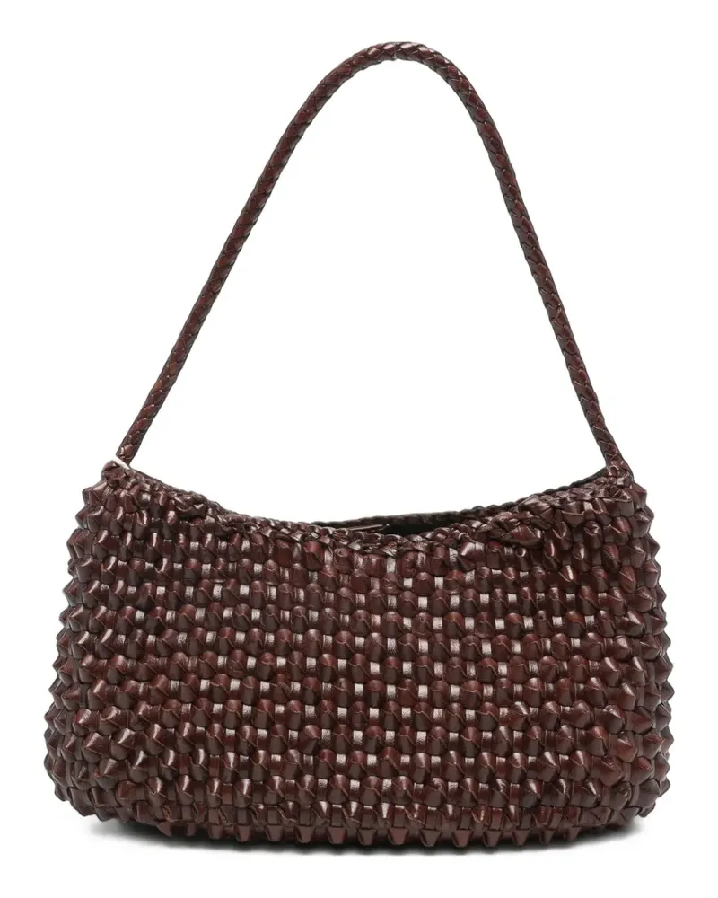 Dragon Diffusion Basil Cactus woven-leather shoulder bag - Braun Braun