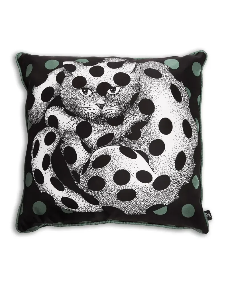 Fornasetti High Fidelity Kissen aus Seide - Schwarz Schwarz