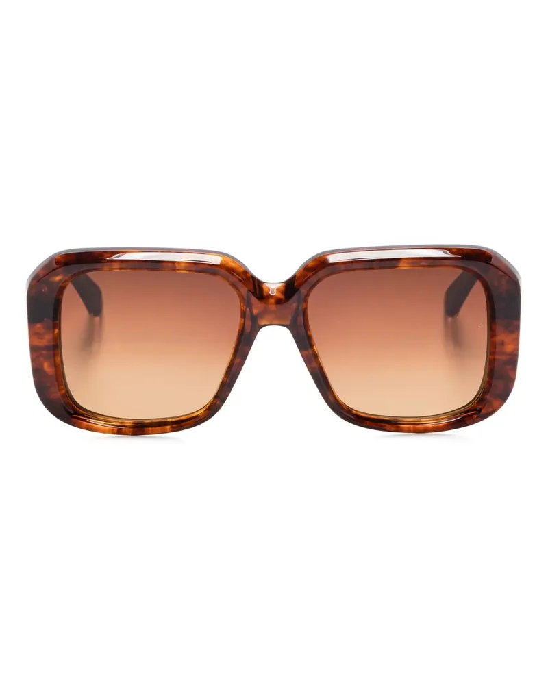 Jacques Marie Mage Sonnenbrille mit eckigem Gestell - Braun Braun