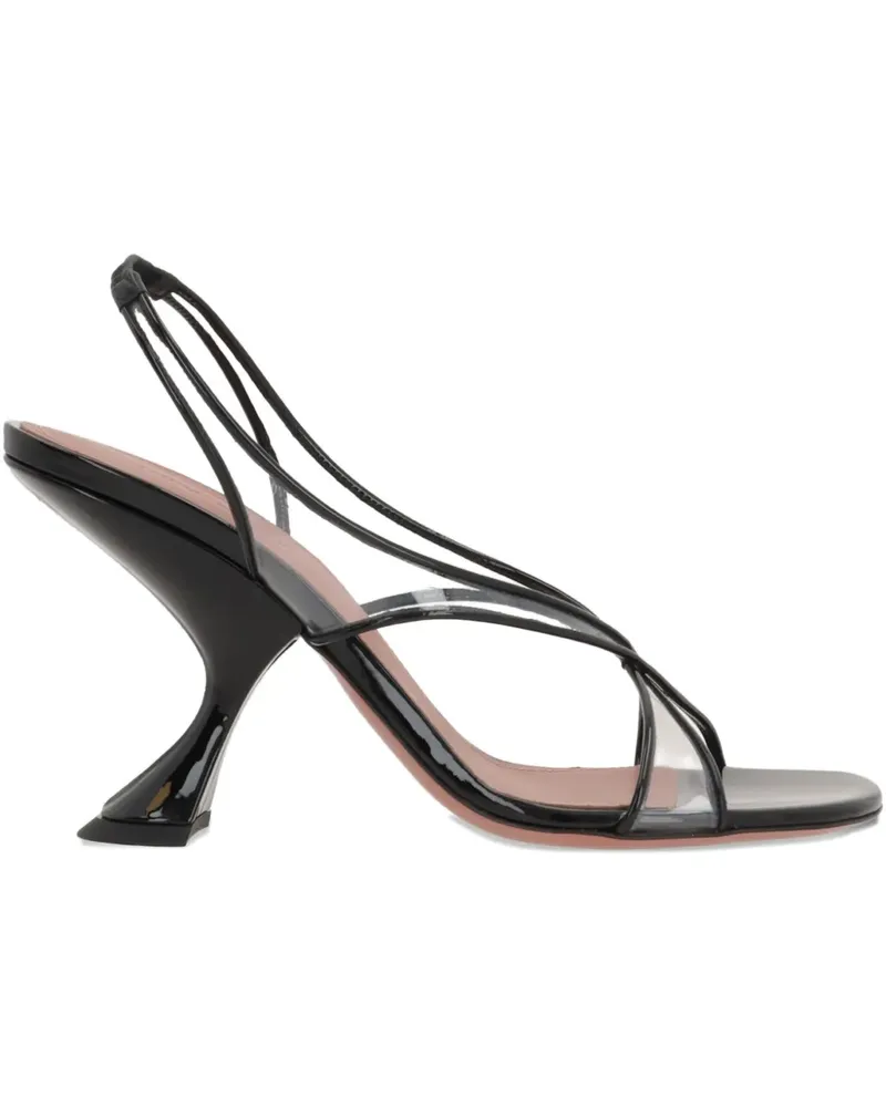 Amina Muaddi Lena Slingback-Sandalen aus Lackleder 90mm - Schwarz Schwarz
