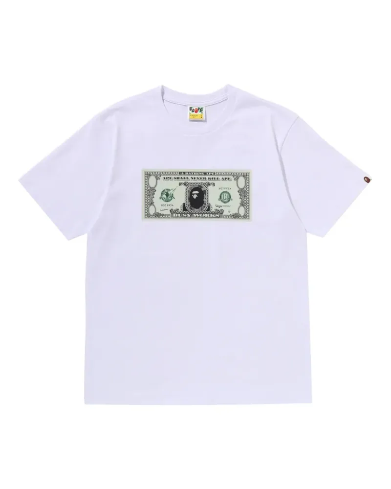 BAPE T-Shirt mit Dollar-Print - Weiß Weiß
