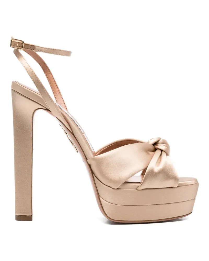 Aquazzura knot platform sandals - Nude Nude