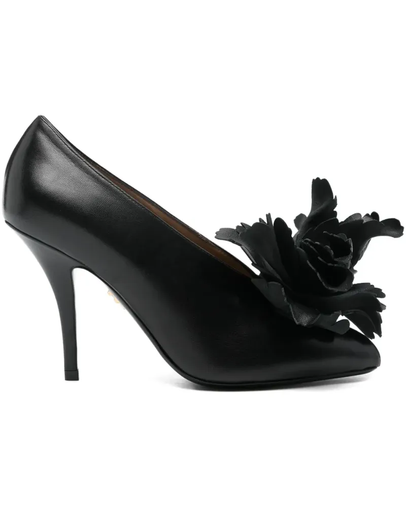 Ferragamo flower-embellished pumps - Schwarz Schwarz