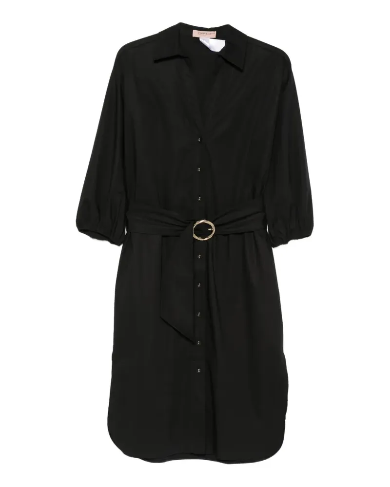 Twin-Set belted midi dress - Schwarz Schwarz