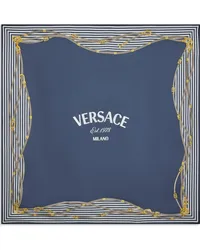 Versace Seidenschal mit Logo-Print Blau