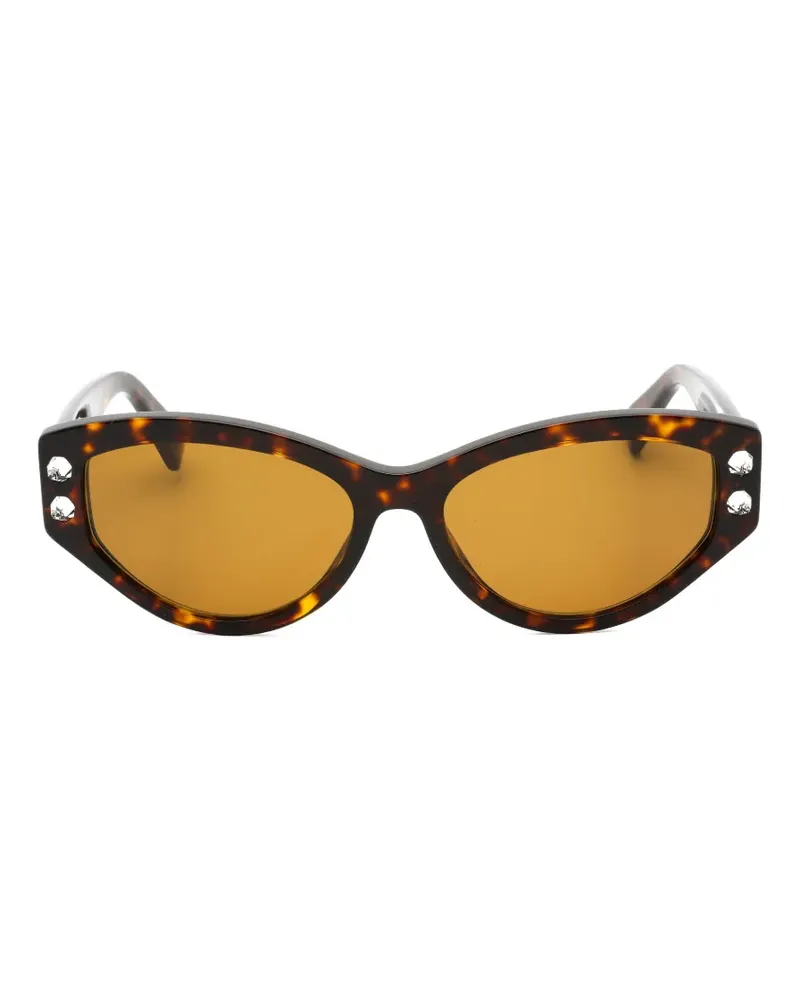 Moschino embellished cat-eye sunglasses - Braun Braun