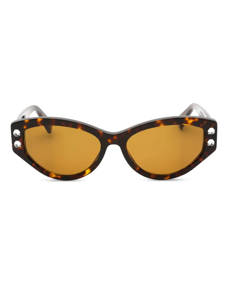 Moschino embellished cat-eye sunglasses - Braun Braun