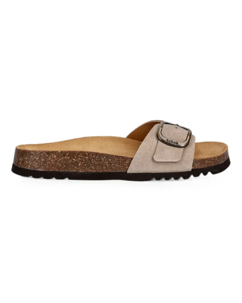 Scholl buckle-fastening slides - Nude Nude