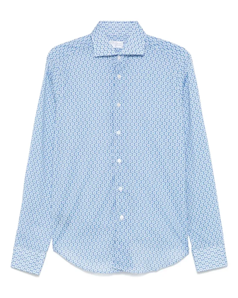 Fedeli Hemd mit Blumen-Print - Blau Blau