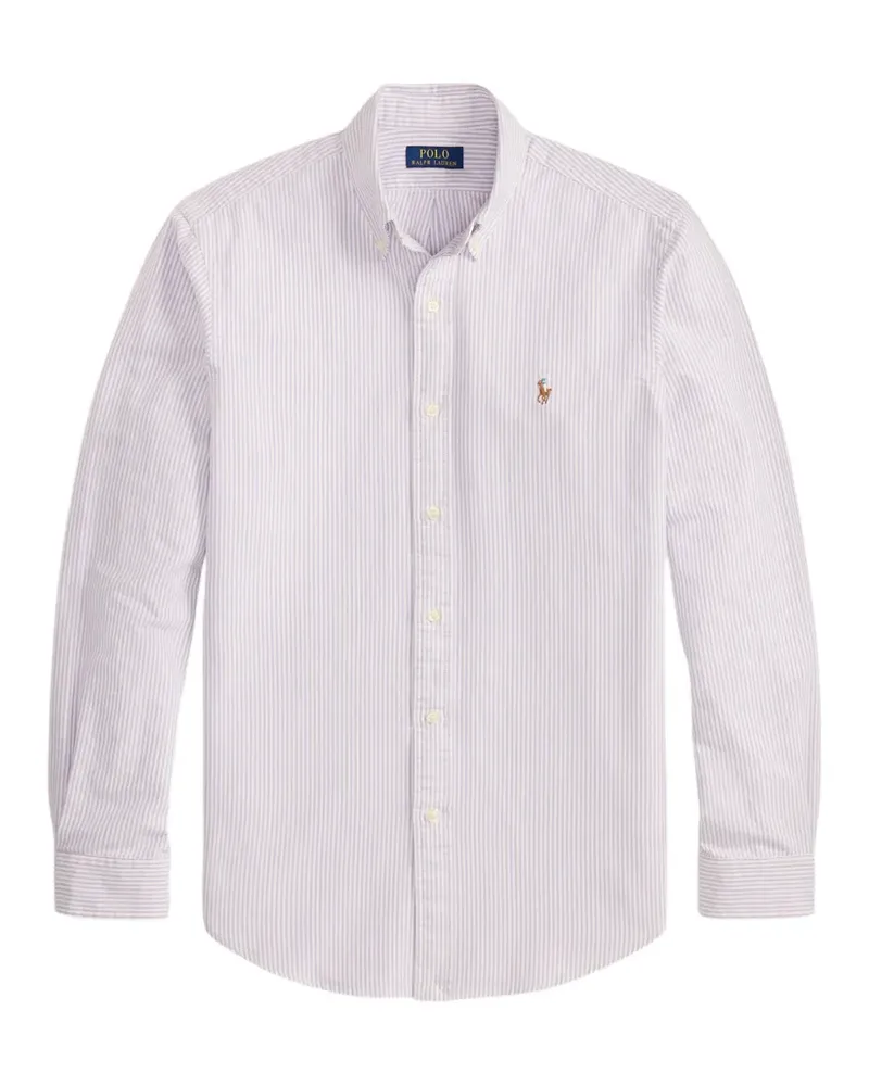 Ralph Lauren Gestreiftes Custom Fit Oxford-Hemd - Violett Violett