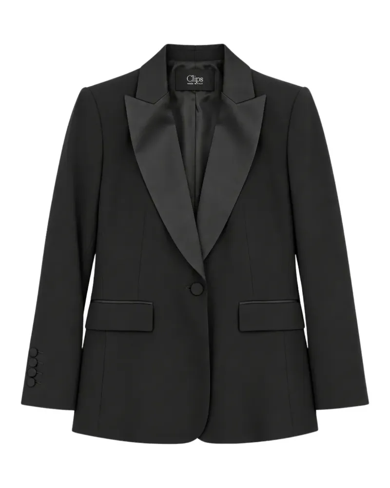 Clips peak-lapel jacket - Schwarz Schwarz