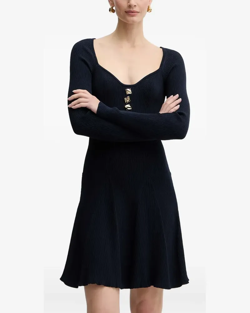 Fracomina sweetheart-neck mini dress - Blau Blau