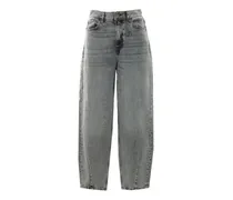 acid-wash barrel-leg jeans - Grau