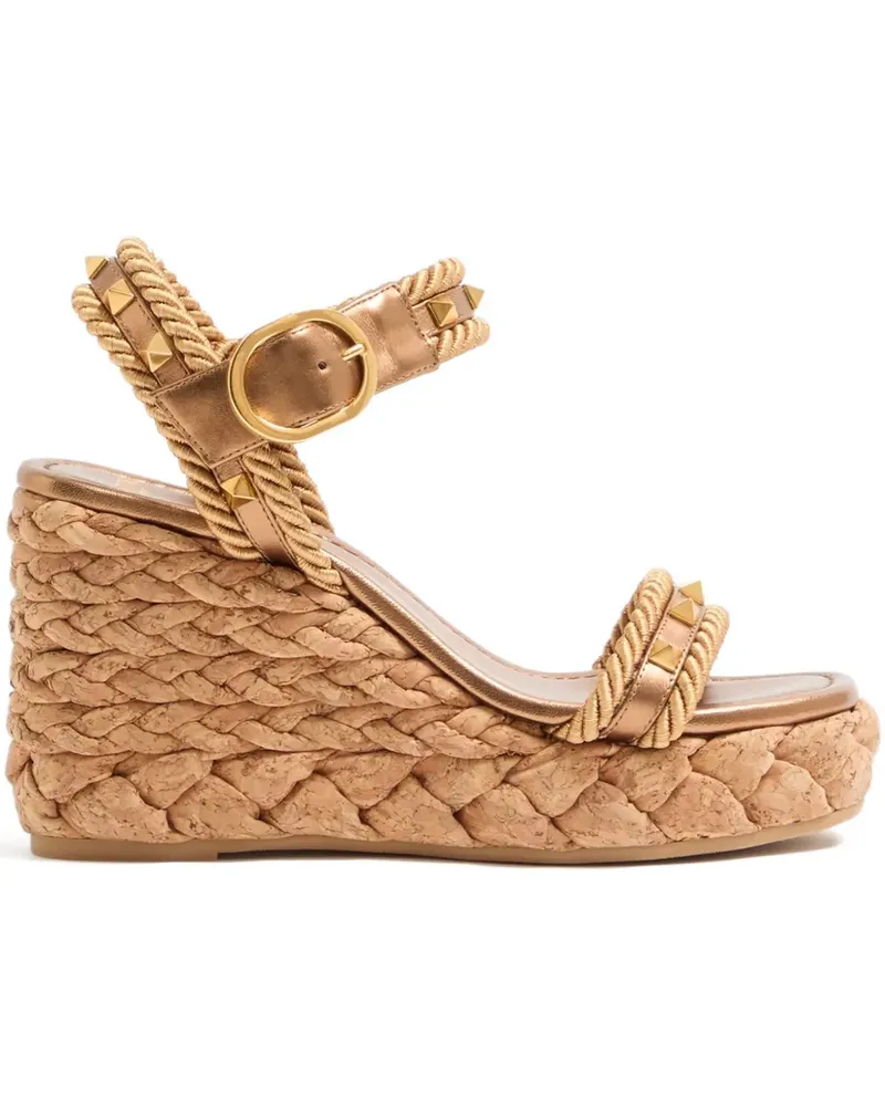 Valentino Garavani Sandalen aus Leder 100mm - Braun Braun