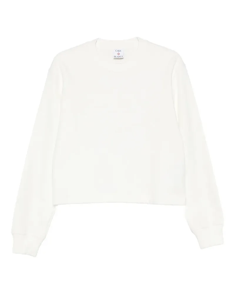 Casablanca Paris logo-embroidered crew-neck sweater - Nude Nude
