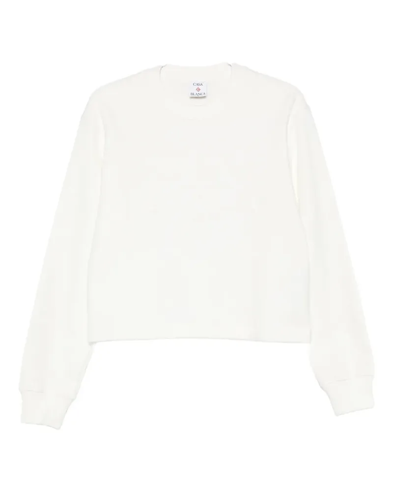 Casablanca Paris logo-embroidered crew-neck sweater - Nude Nude