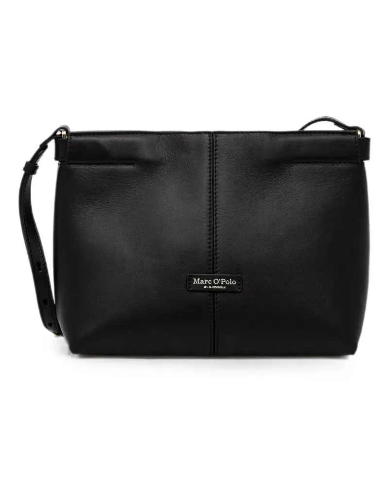 Marc O'Polo logo-patch leather tote bag - Schwarz Schwarz