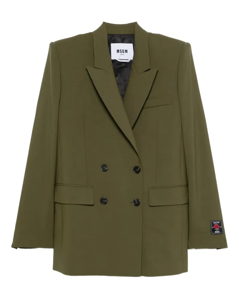 MSGM double-breasted flap-pocket blazer - Grün Grün