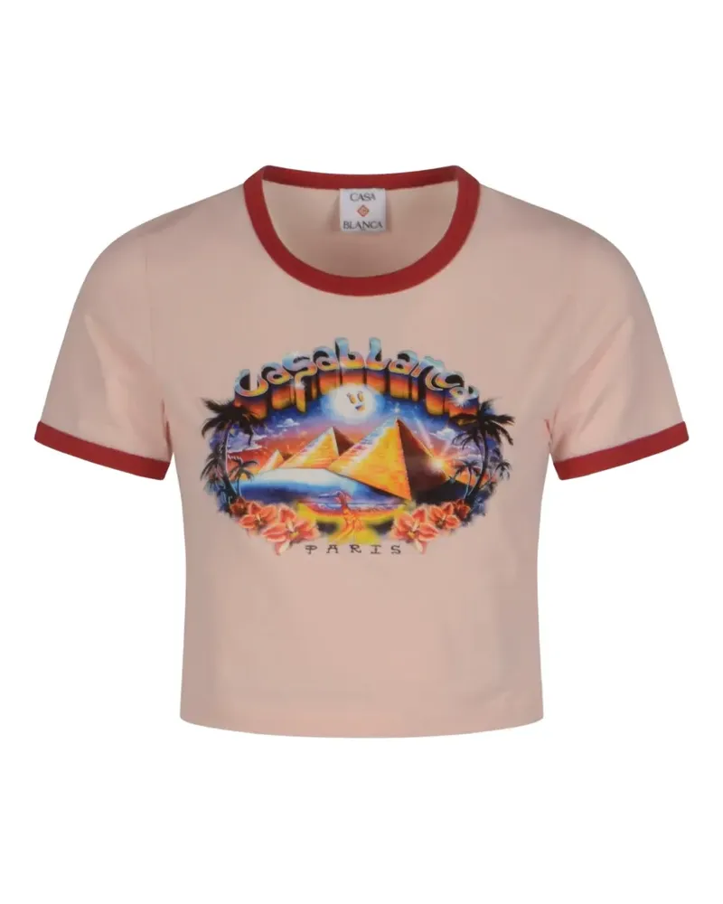 Casablanca Paris Pyramid Tourism graphic-print T-shirt - Rosa Rosa