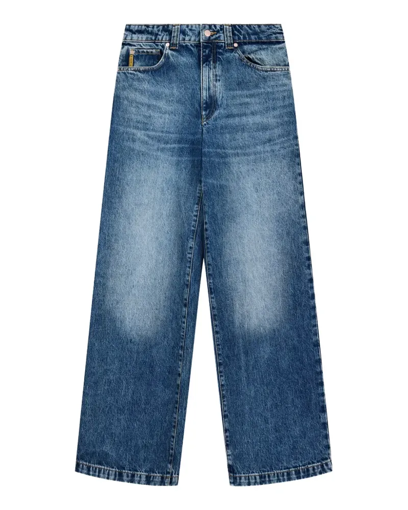 Emporio Armani J4C Wide-Leg-Jeans mit Logo-Patch - Blau Blau