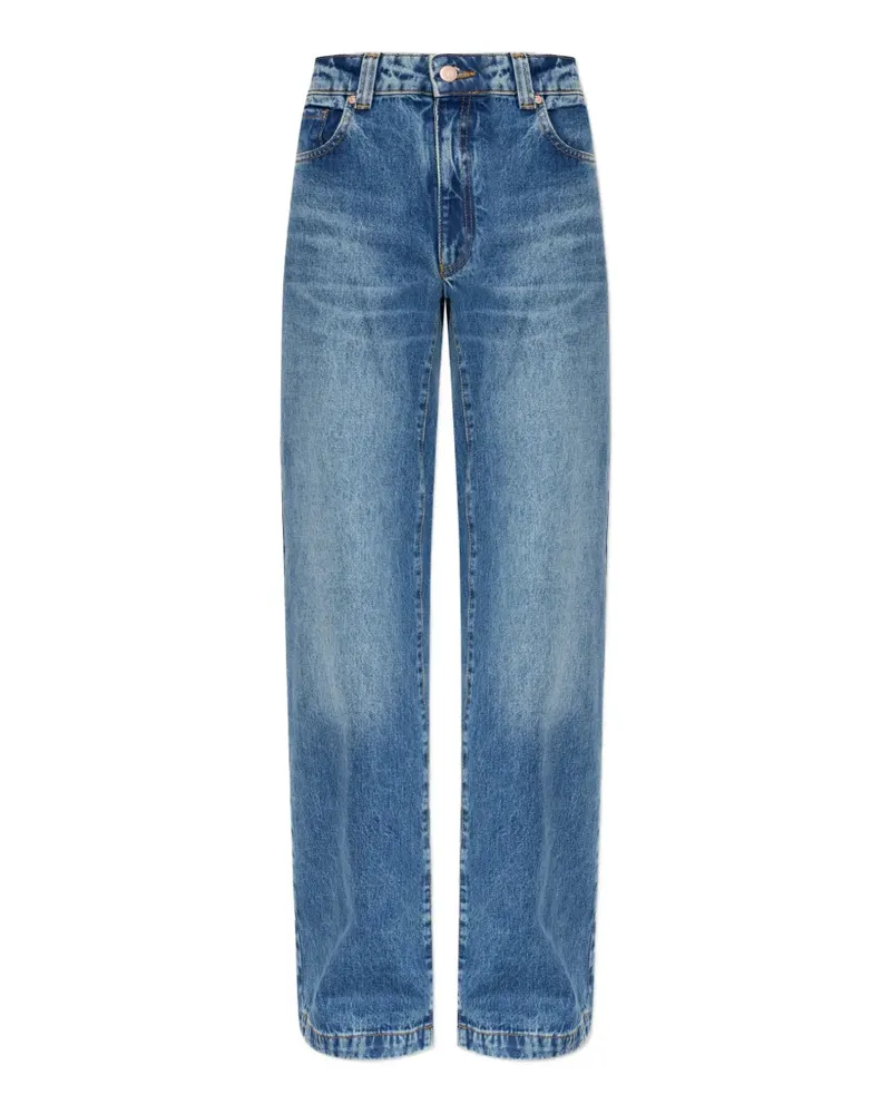 Emporio Armani J4J logo-patch wide-leg jeans - Blau Blau