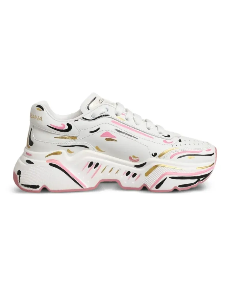 Dolce & Gabbana Handbemalte Daymaster Sneakers - Weiß Weiß