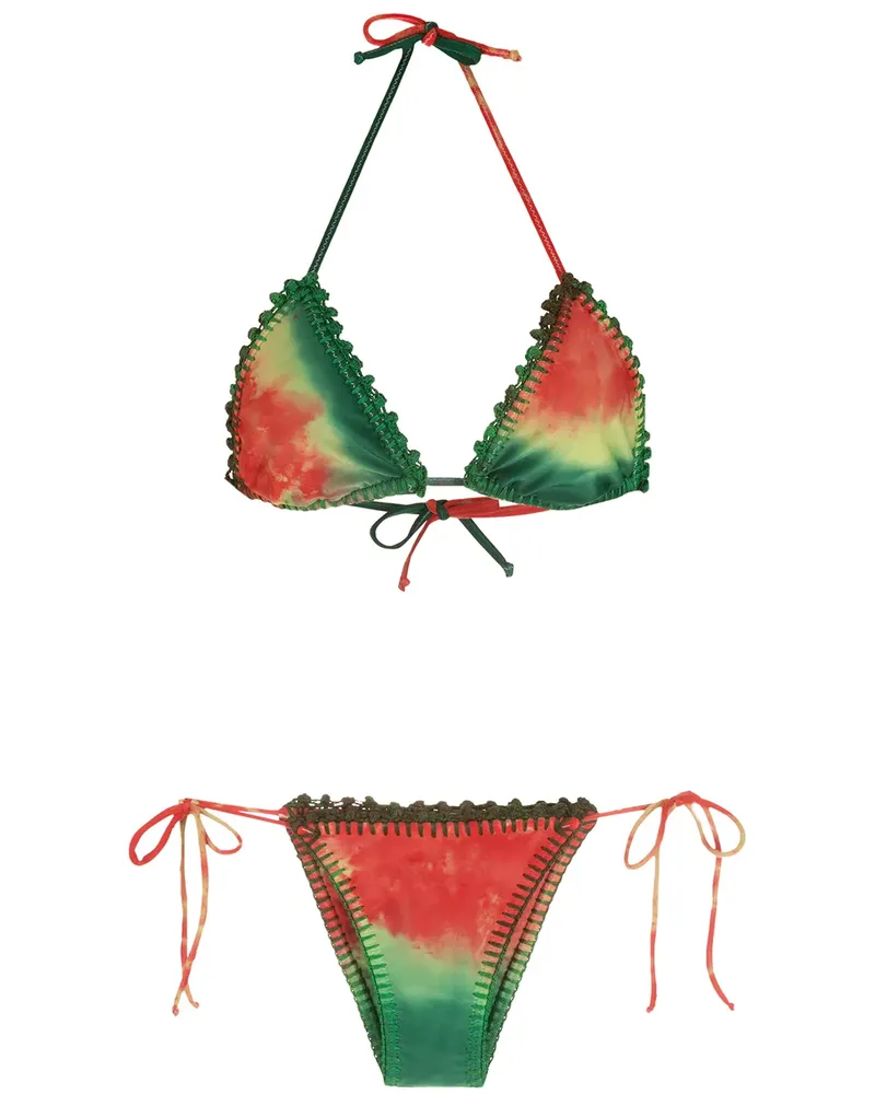 Amir Slama Bestickter Bikini - Grün Grün