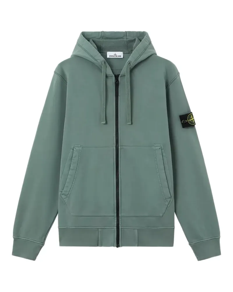 Stone Island 6100061 organic cotton fleece hooded sweatshirt - Grün Grün