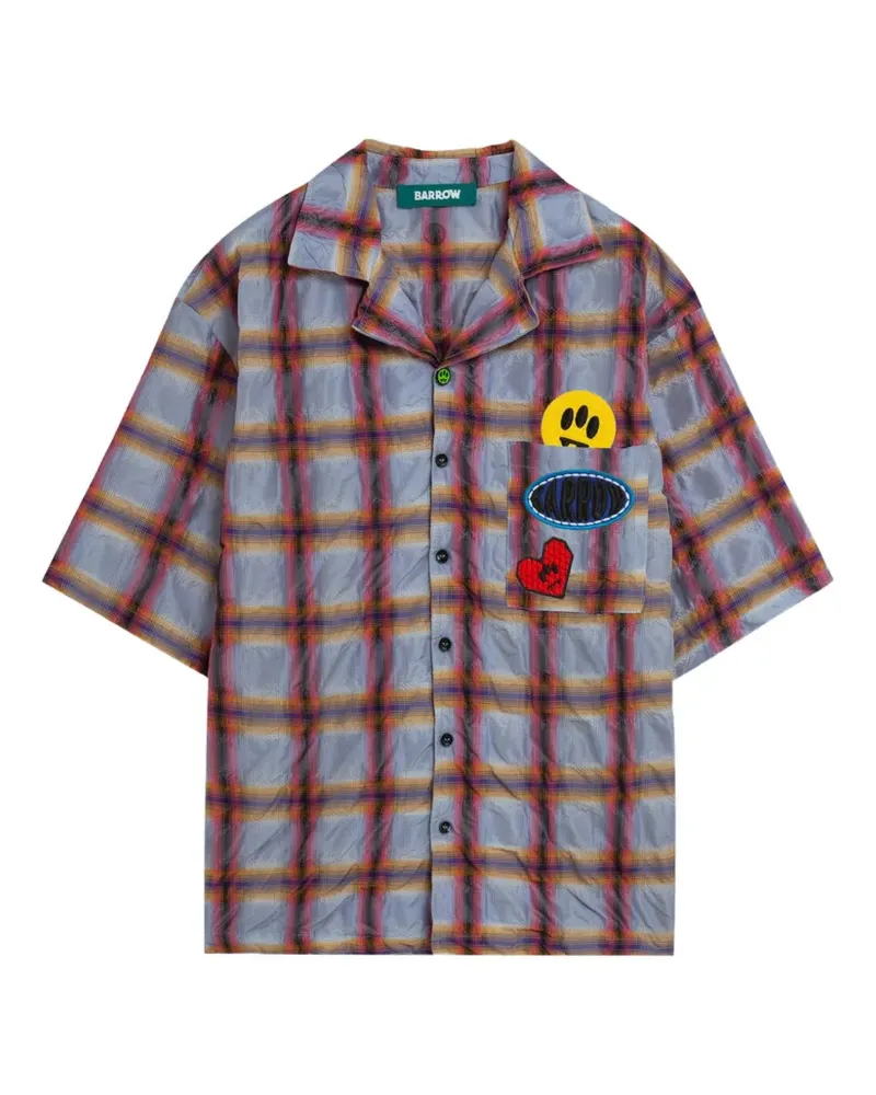 BARROW Kariertes Hemd mit Palmen-Patch - Rot Rot