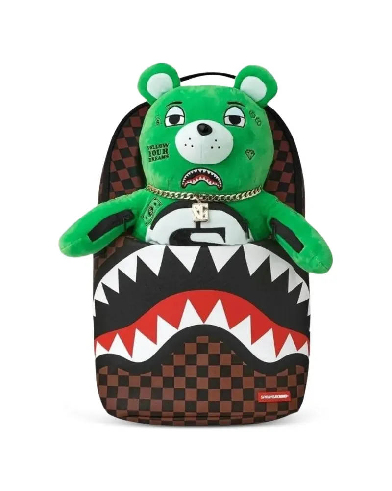 Sprayground Young Money Sharks in Paris Rucksack mit Reißverschluss - Braun Braun