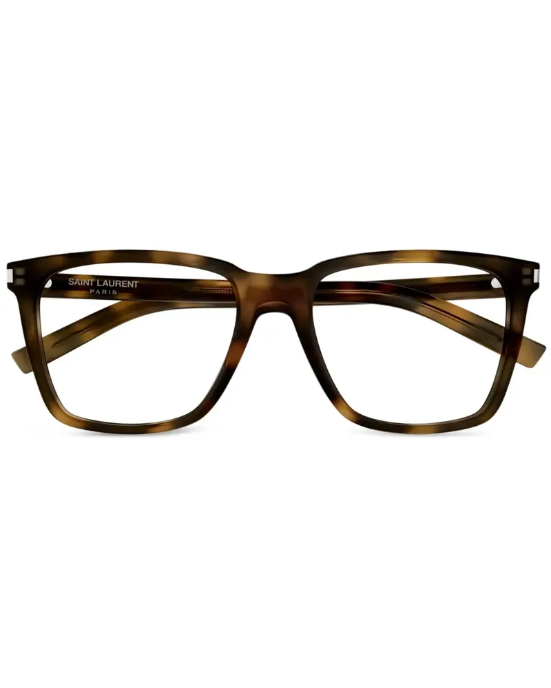 Saint Laurent Brille mit eckigem Gestell - Braun Braun