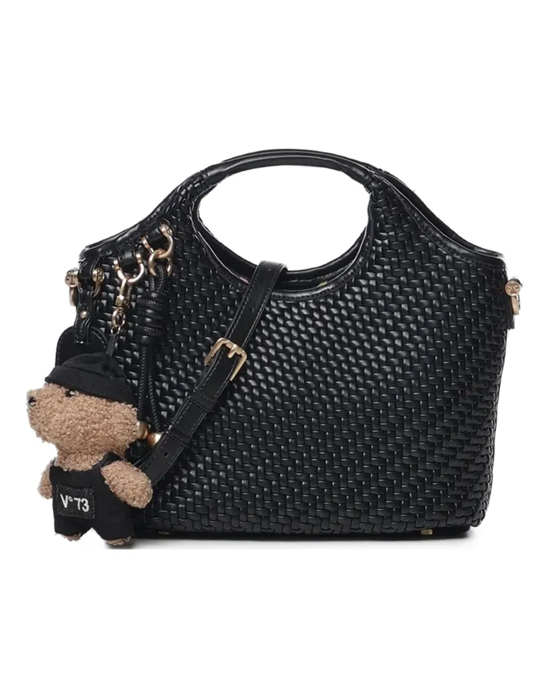 V°73 Zelda Schultertasche mit Webmuster - Schwarz Schwarz