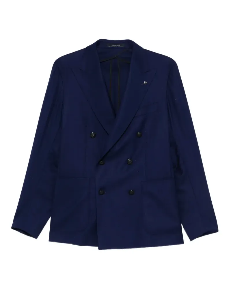 Tagliatore double-breasted patch-pockets blazer - Blau Blau