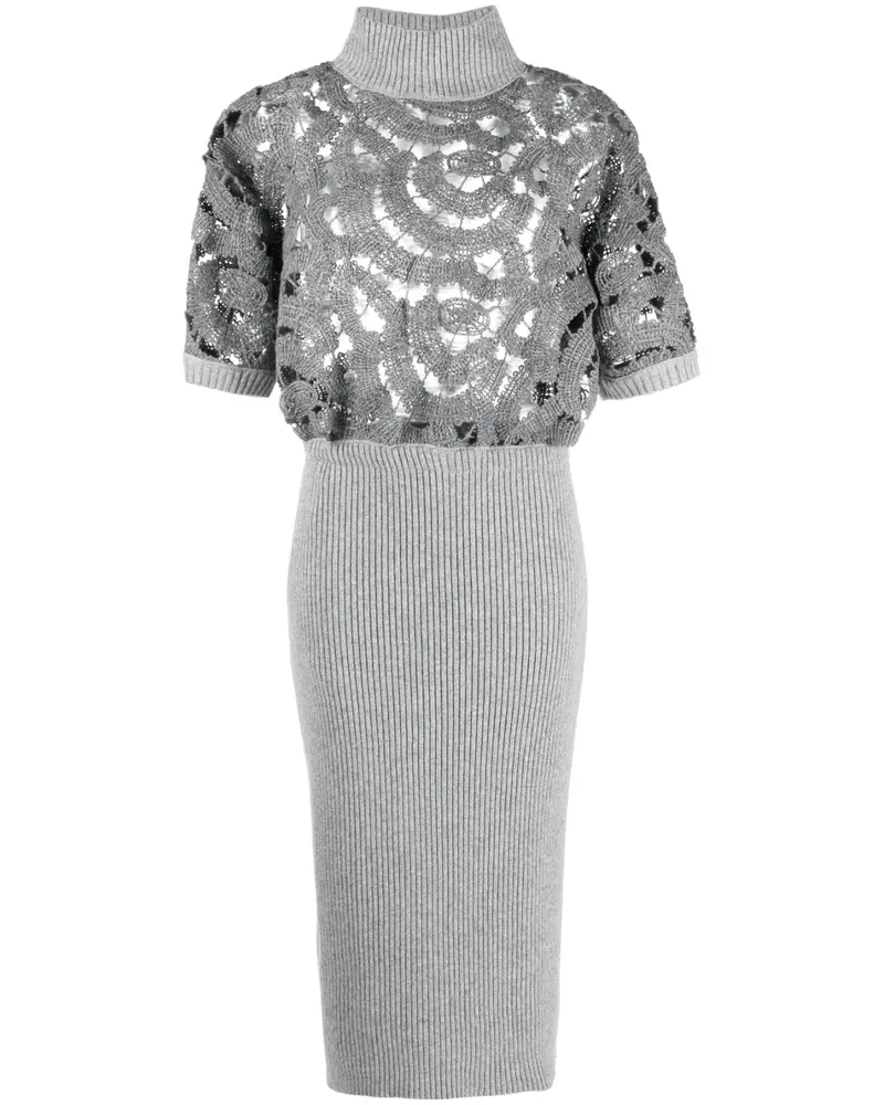Fabiana Filippi Kleid aus Guipure-Spitze - Grau Grau
