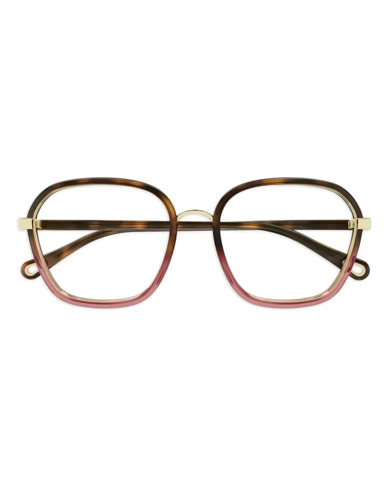 Chloé Brille mit eckigem Gestell - Braun Braun