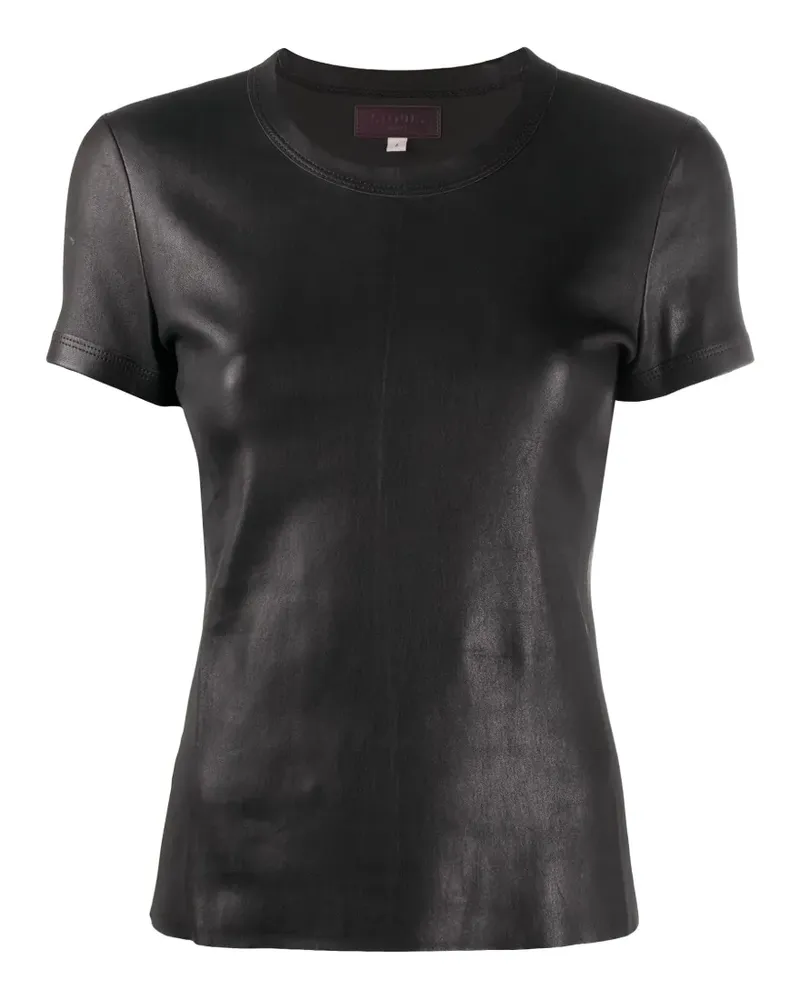 Stouls T-Shirt aus Leder - Schwarz Schwarz