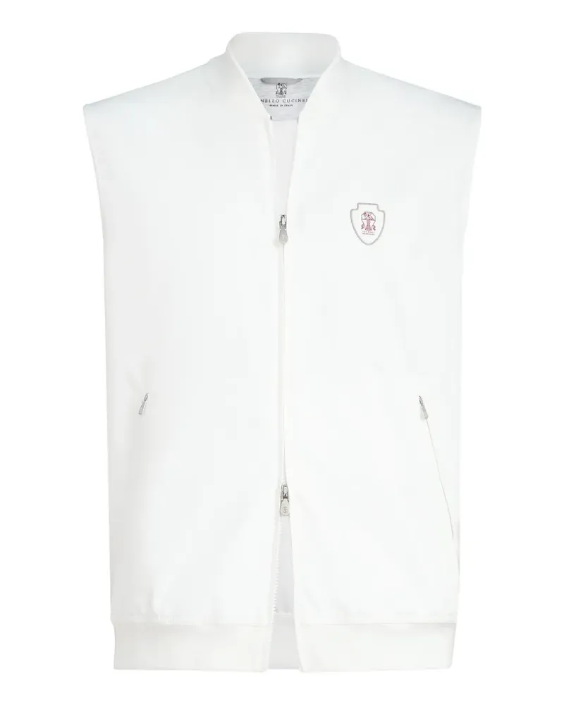 Brunello Cucinelli Weste mit Logo - Weiß Weiß