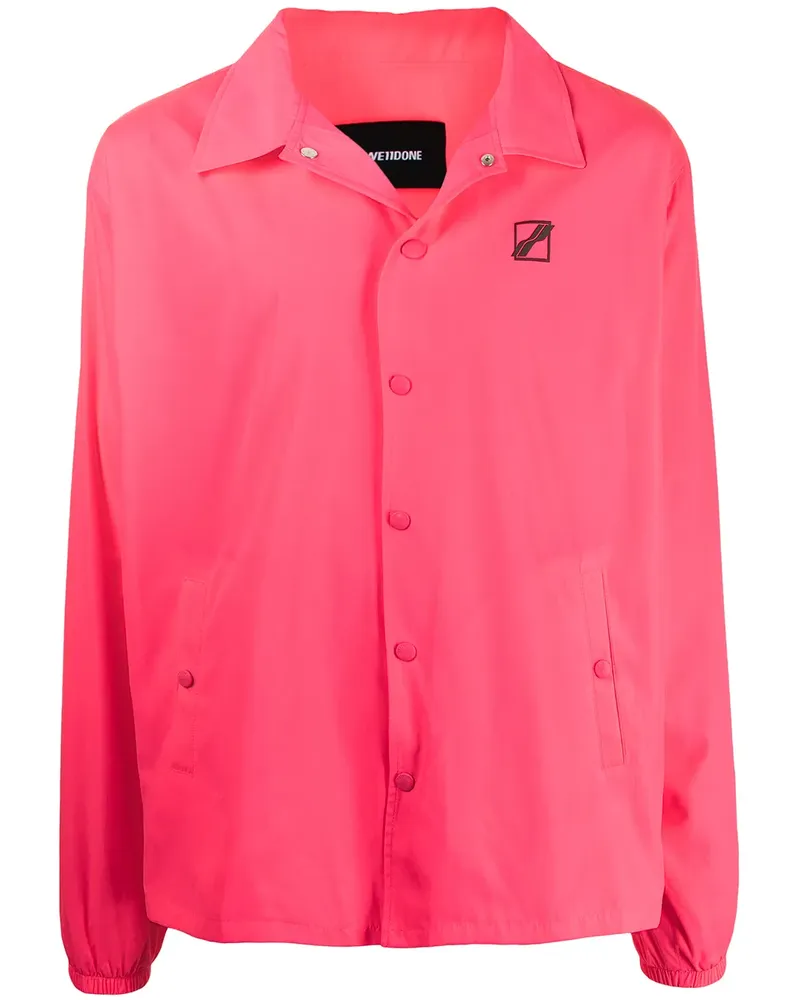 WE 11 DONE Hemdjacke mit Logo-Print - Rosa Rosa