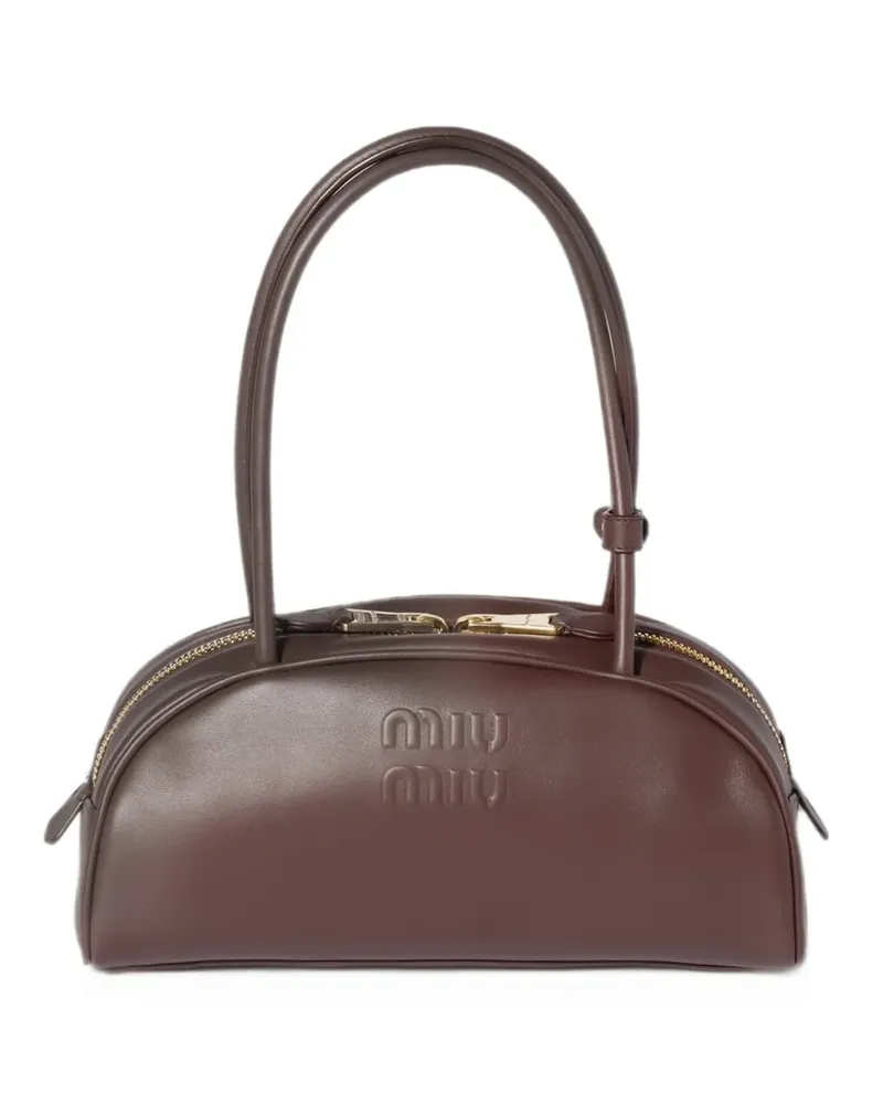 Miu Miu Beau Clutch mit Logo - Braun Braun