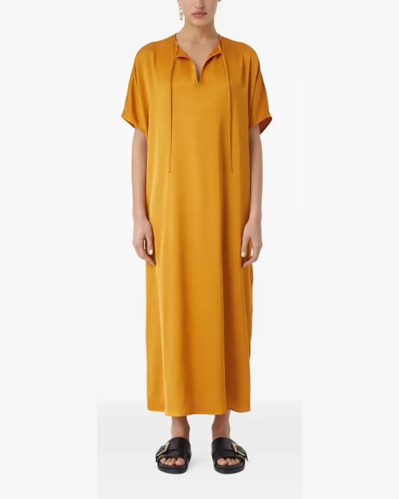 Closed short-sleeve maxi dress - Gelb Gelb