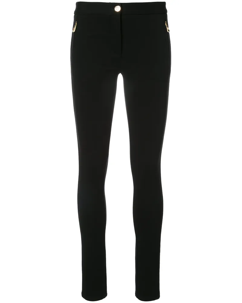 Roberto Cavalli Goldfarbene Skinny-Jeans - Schwarz Schwarz