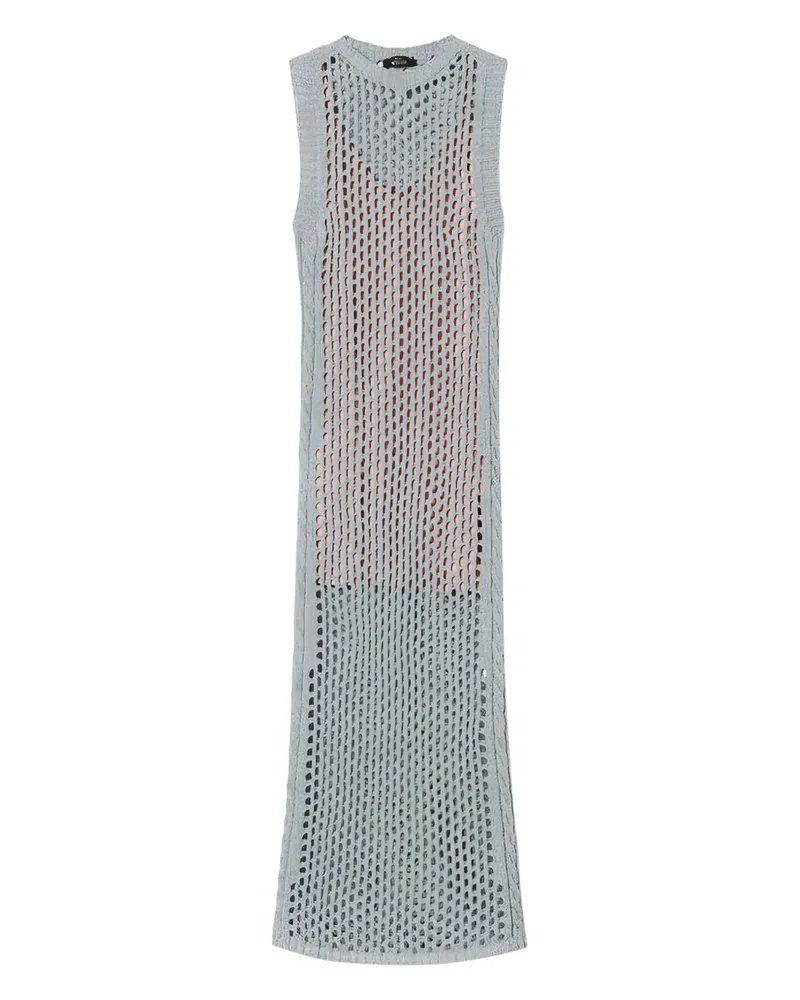 Twin-Set Langes Midikleid aus Lurex-Mesh - Grau Grau