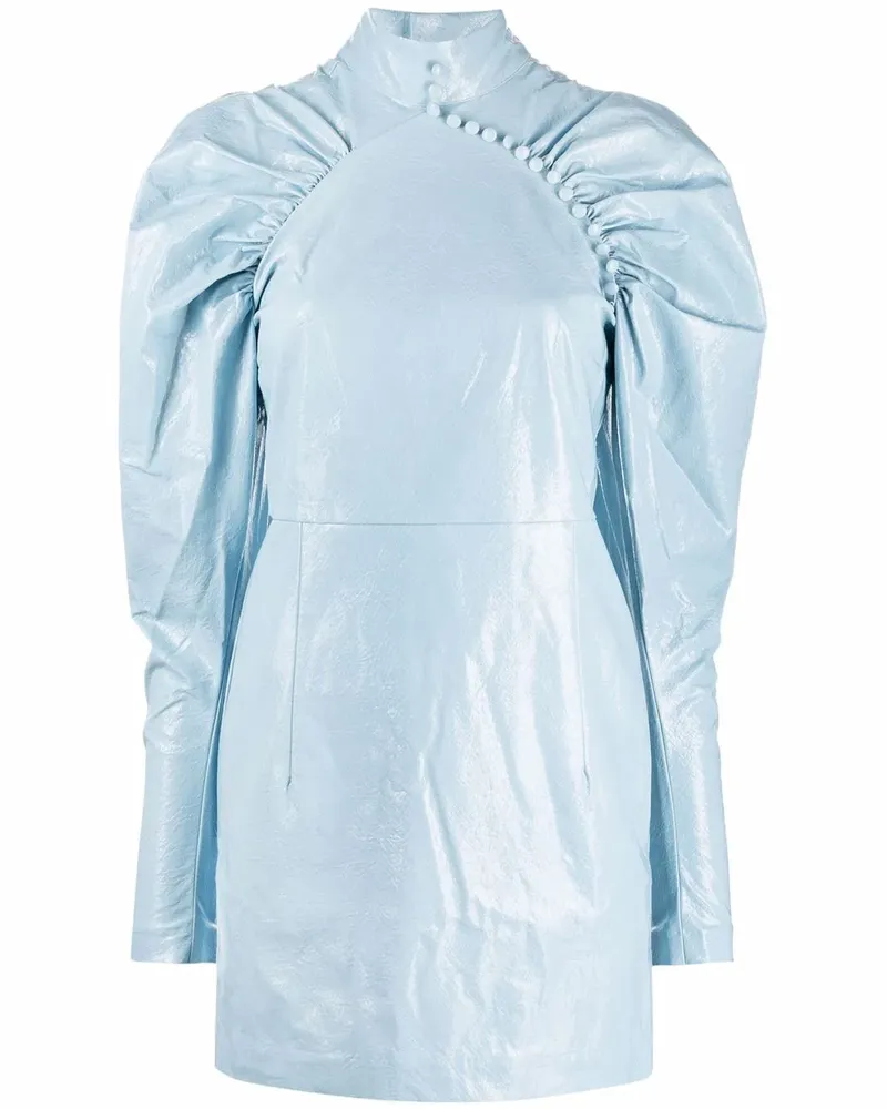 ROTATE Birger Christensen Kim Kleid mit Puffärmeln - Blau Blau